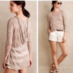 Anthropologie Saturday Sunday beige hoodie hooded top tan taupe size XS